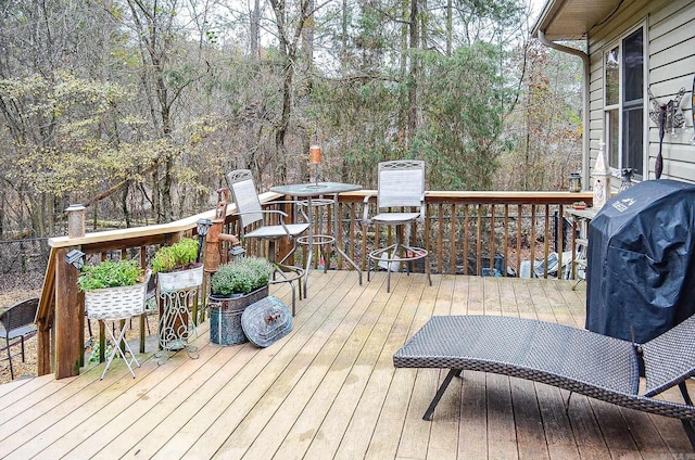 deck featuring area for grilling