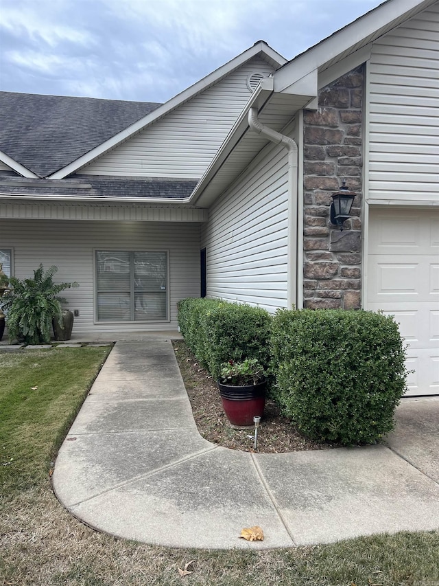 entrance to property with a garage