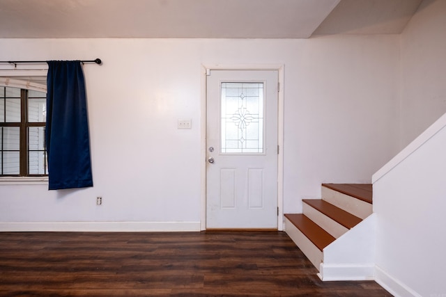 entryway featuring dark hardwood / wood-style floors