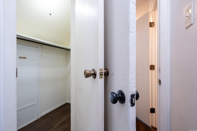 interior space featuring dark hardwood / wood-style flooring