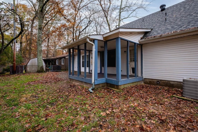 view of property exterior featuring central AC