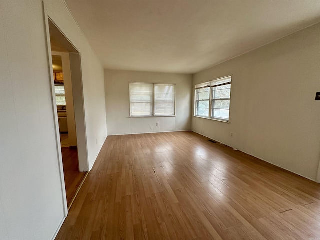 empty room featuring light wood-type flooring