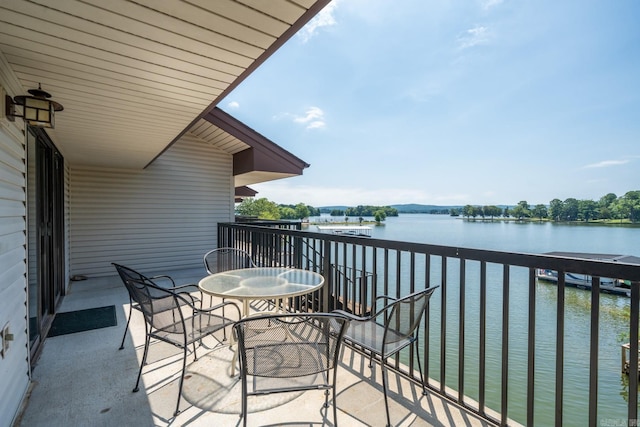 balcony with a water view