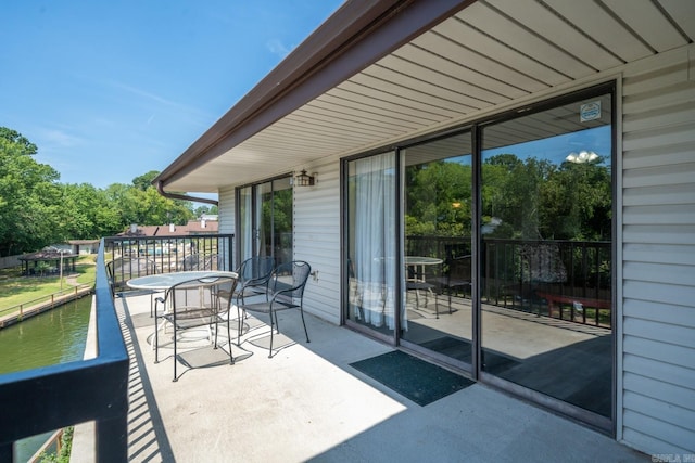 balcony with a water view