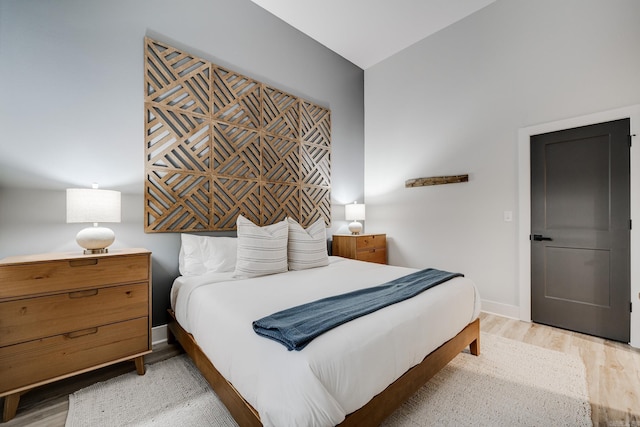 bedroom featuring light hardwood / wood-style flooring