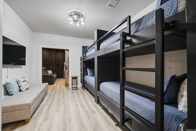 bedroom featuring light hardwood / wood-style flooring