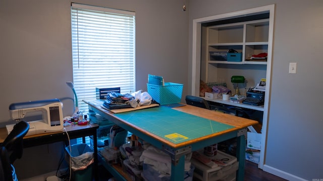 office featuring wood-type flooring