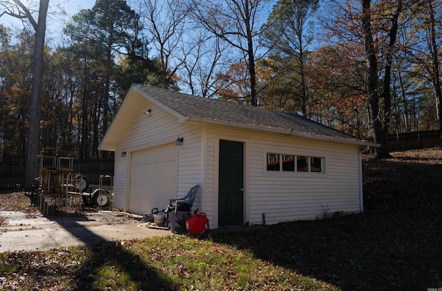 view of garage