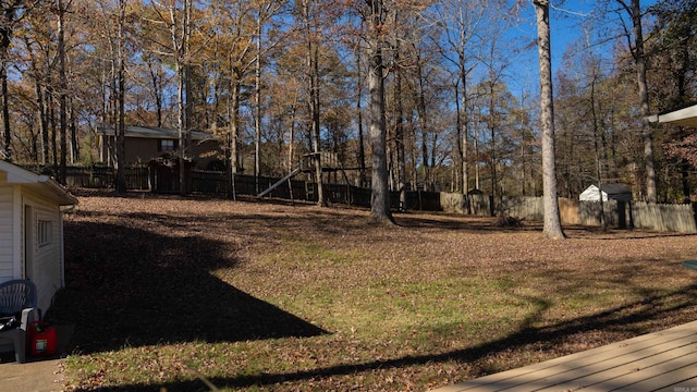 view of yard featuring a playground