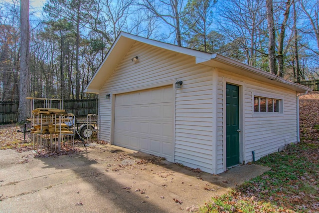 view of garage