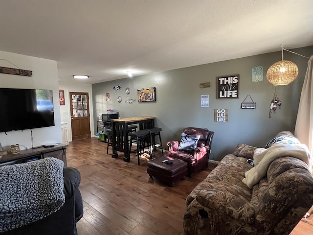 living room featuring hardwood / wood-style floors