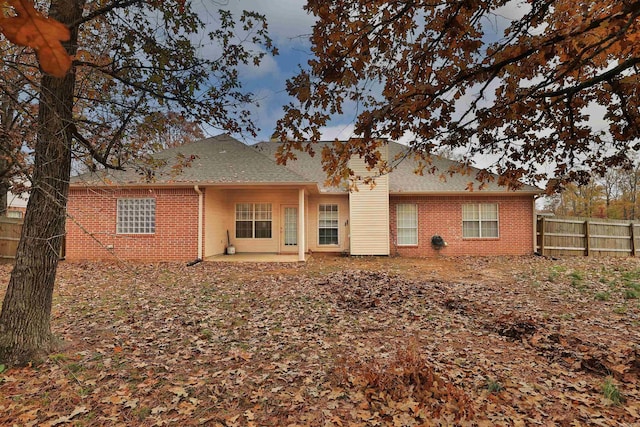 rear view of house with a patio area