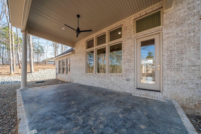 view of patio / terrace with ceiling fan