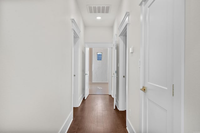 hall featuring dark hardwood / wood-style flooring