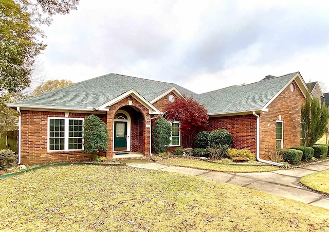 view of front facade with a front lawn