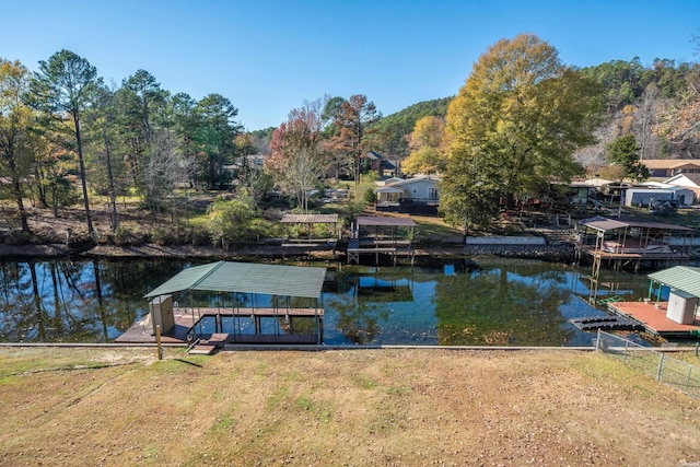 exterior space featuring a boat dock