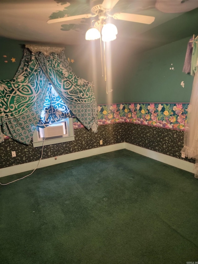 carpeted spare room with cooling unit