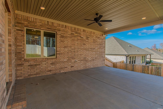 view of patio / terrace with ceiling fan