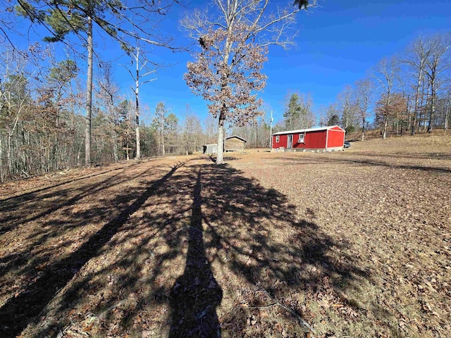 view of yard featuring an outbuilding