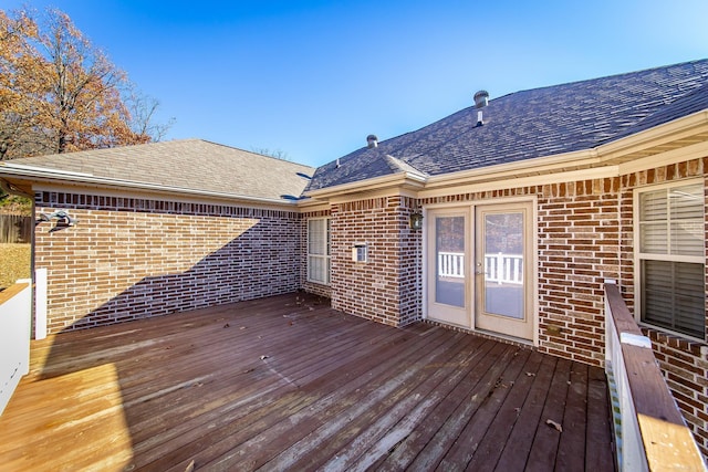 deck with french doors