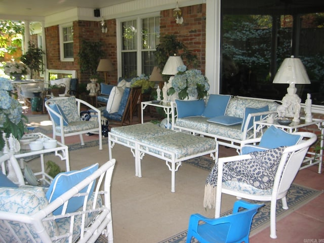 view of patio / terrace with an outdoor living space