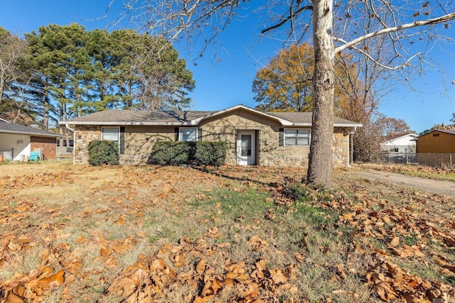 view of single story home