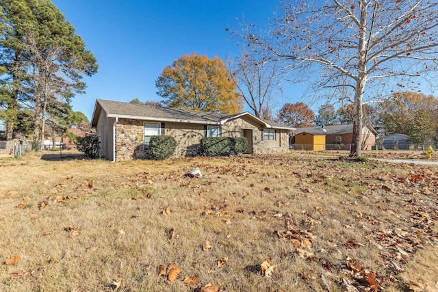 view of single story home