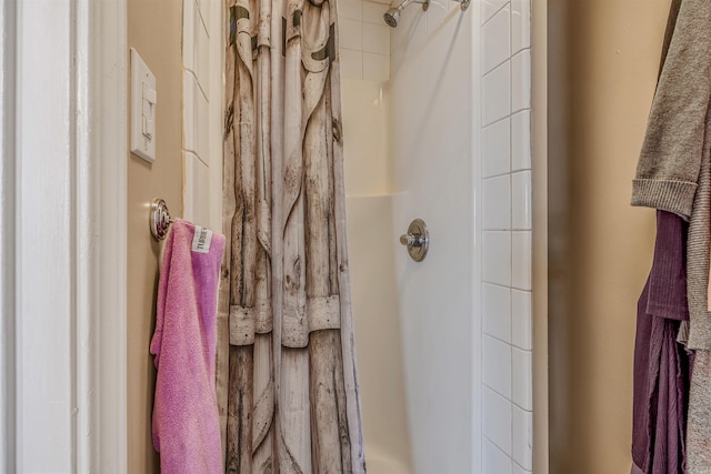 bathroom featuring walk in shower