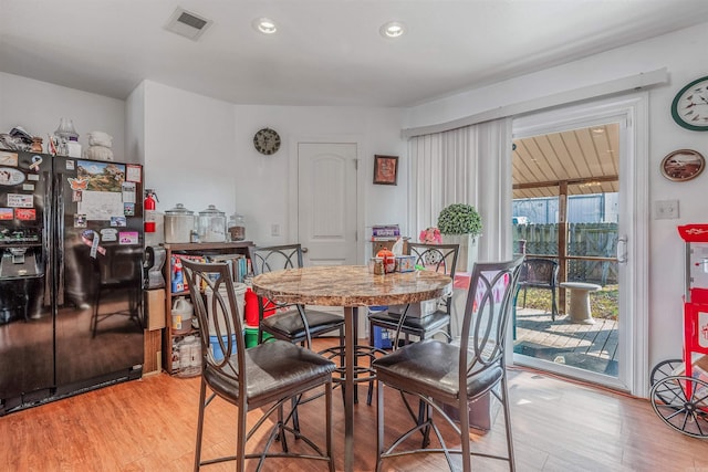 dining area featuring light hardwood / wood-style floors