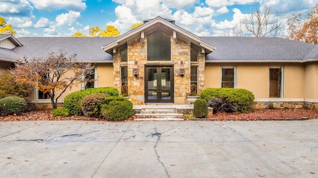 view of front of property featuring french doors