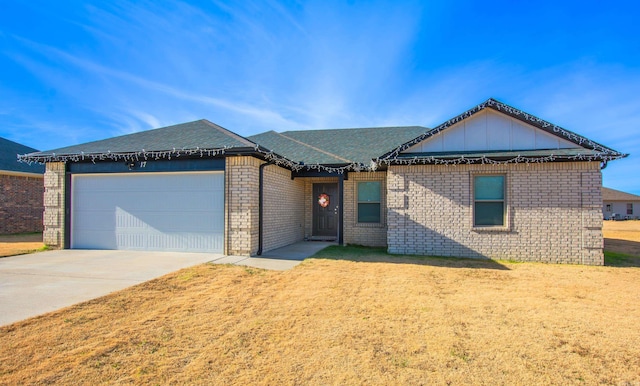 ranch-style house featuring a garage