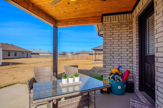 view of patio / terrace with ceiling fan