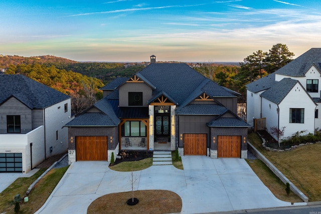 view of modern inspired farmhouse