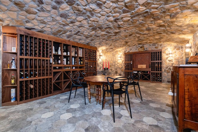 view of wine cellar