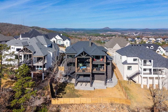 bird's eye view featuring a mountain view