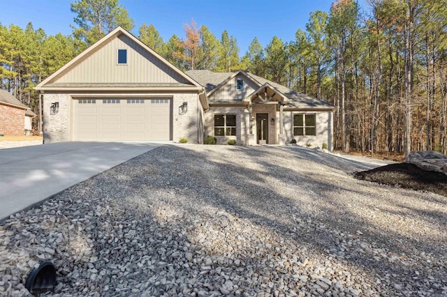 view of front of home with a garage