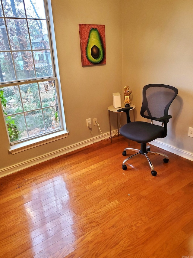 sitting room with light wood-type flooring