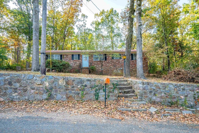 view of single story home