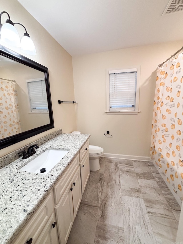 bathroom with toilet and vanity