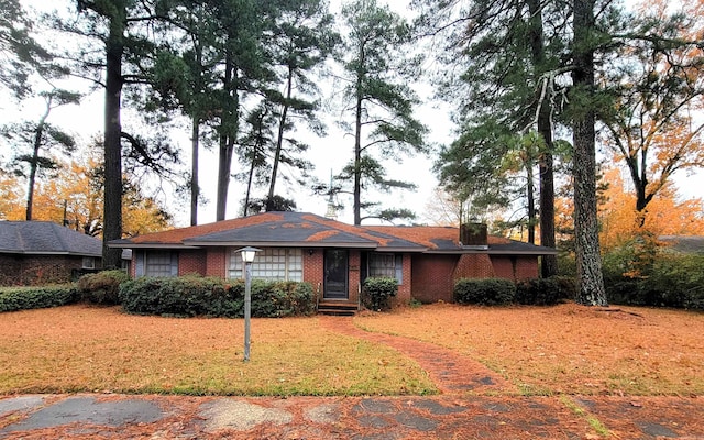 view of single story home