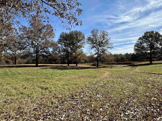 view of yard with a water view