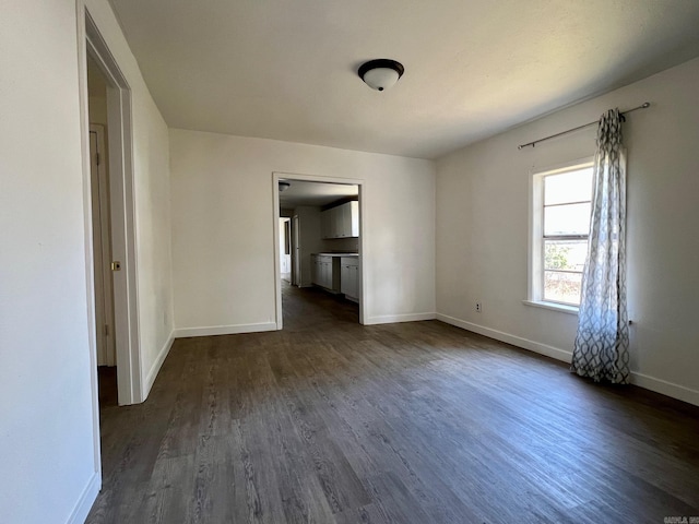 unfurnished living room featuring dark hardwood / wood-style floors