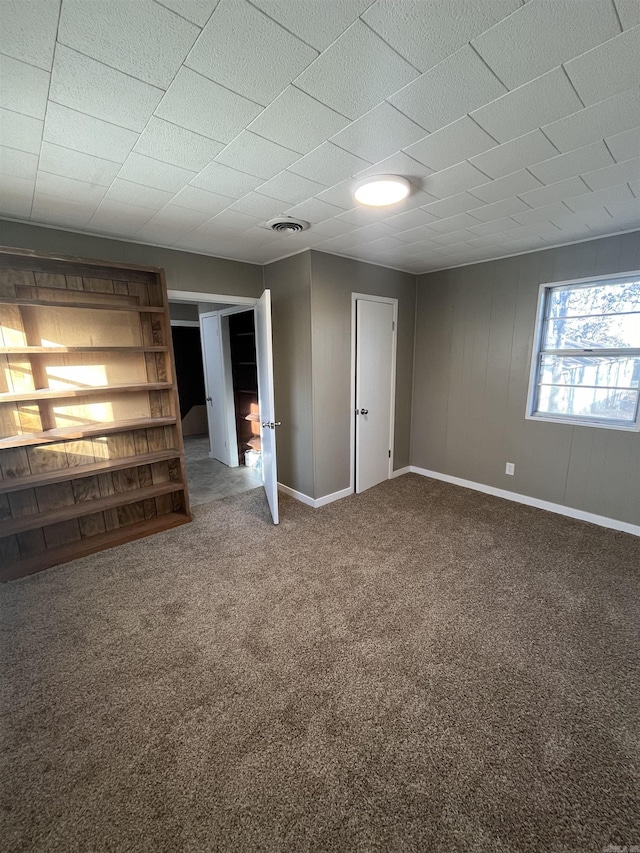 basement with carpet floors