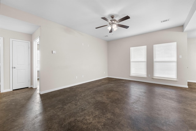 spare room featuring ceiling fan