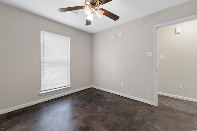 spare room featuring ceiling fan