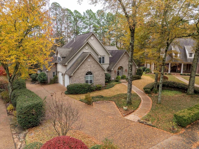 view of front of house with a garage