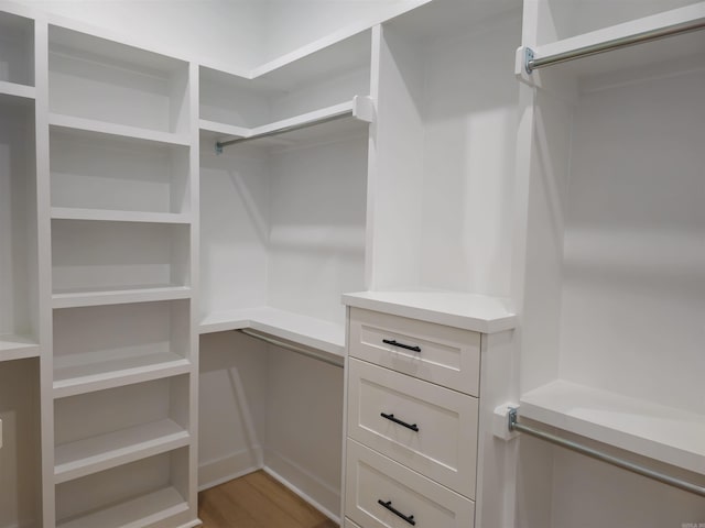 spacious closet featuring light wood-type flooring