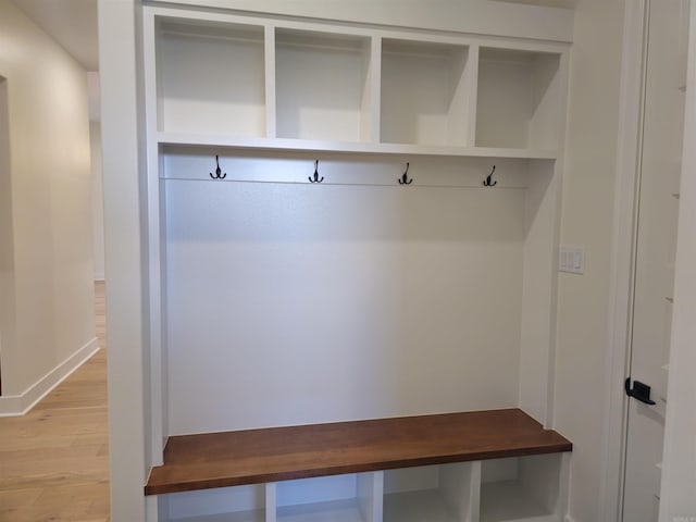 mudroom featuring light hardwood / wood-style floors