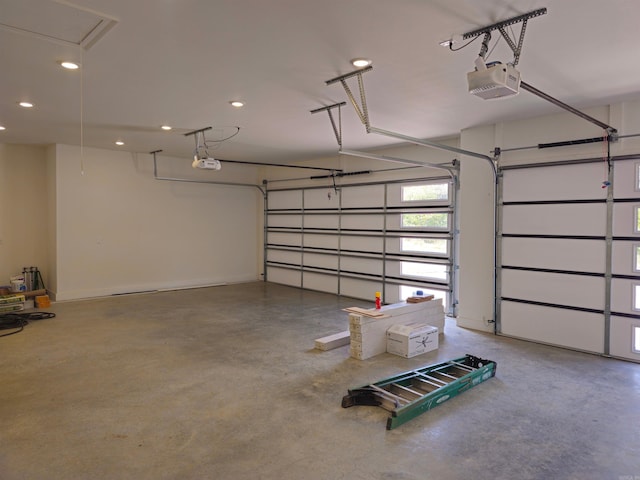 garage featuring a garage door opener