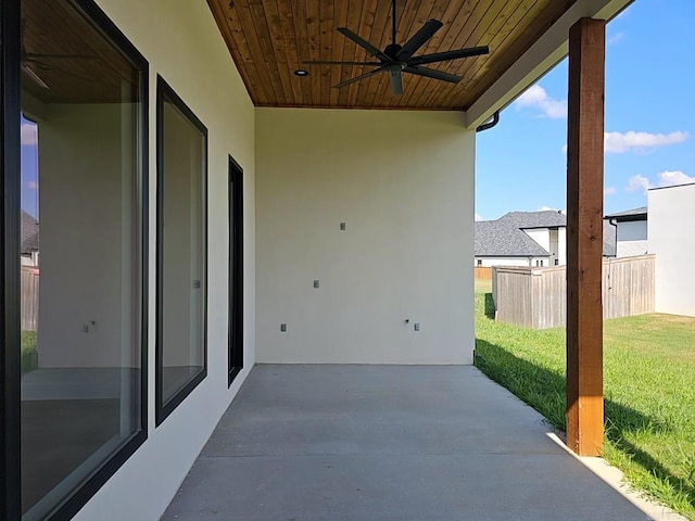 view of patio / terrace with ceiling fan